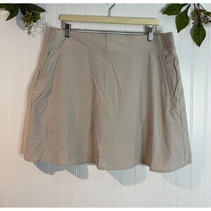 Athleta Tan Skort With Built-In Shorts Size 16 Polyester/Spandex Blend